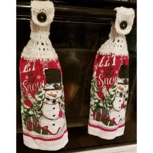 Set of 2 Snowman tea towels